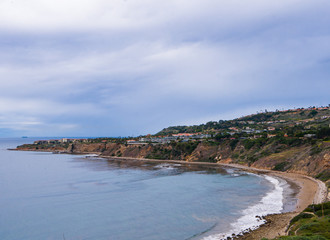 Fototapeta na wymiar View of The Pacific Ocean from Abalone Cove, Rancho Palos Verdes California.