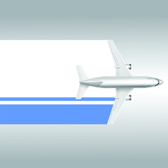 Plane and flag of Altai Republic. Travel concept for design