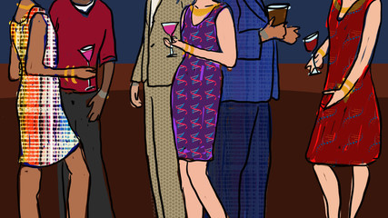 People Socializing at Happy Hour Bar Party