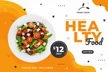 Food sale discount banner template promotion. Easy to edit and customize. Vector shape