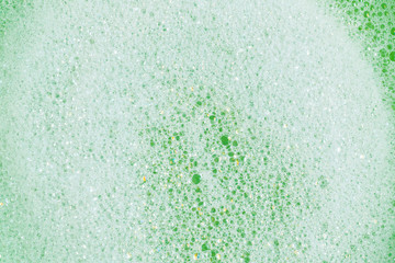 Green lather background, top view.