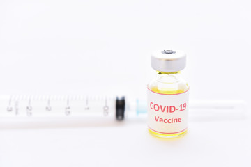 Vial of COVID-19 virus vaccine for injection, protective from novel coronavirus 2019 found in Wuhan, China