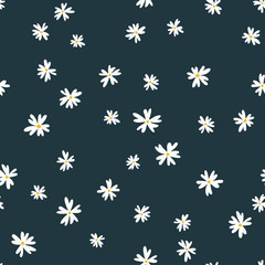 Fototapeta na wymiar Cute hand drawn floral seamless pattern, lovely flower background, great for textiles, banners, wallpapers - vector design