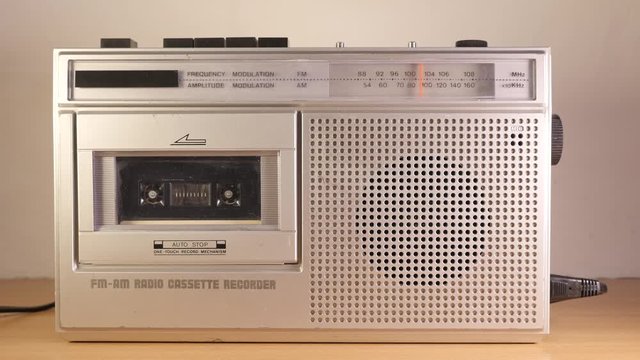 Cassette Tape Recorder Radio playing song