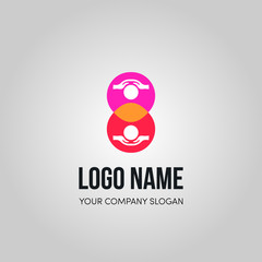 People connect logo, Communication ,family, Social Care, Kids, Sports, vector symbolic marks. 