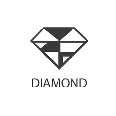 Naklejka premium Diamond jewelry Logo Template vector icon illustration design