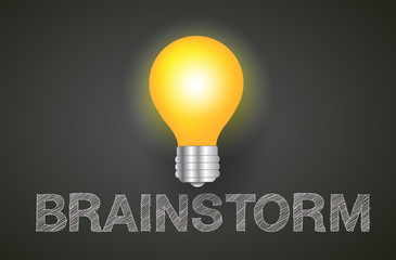 Brainstorm creative idea, Success concept, lamp vector design