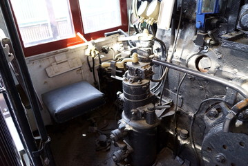 Steam locomotive cockpit machinery