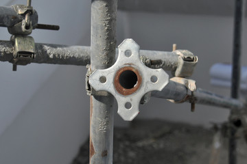 scaffolding assembly at construction site