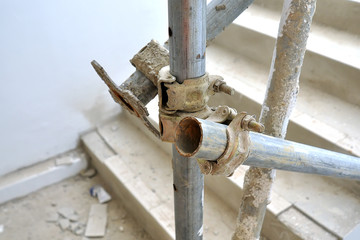 scaffolding assembly at construction site