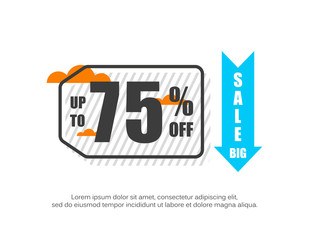 Up To 75% Sale Tag Design