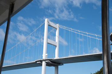 遊覧船から来島海峡大橋を望む　The view of Kurushima-Kaikyo-Ohashi bridge from a pleasure boat in Imabari city, Ehime Pref. Japan.