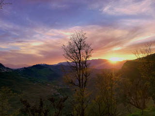 sunset in the mountains