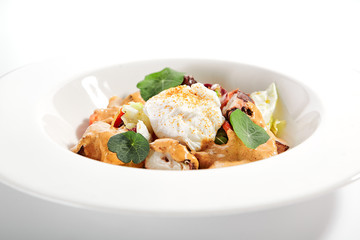 Salad in white bowl