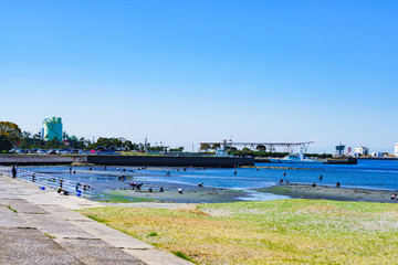 Landscape of Chiba port park in Chiba city Japan