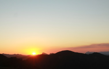 sunset over the mountains