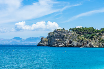 Fototapeta premium Summer day at Cala Baialuce, Sicily, Italy.