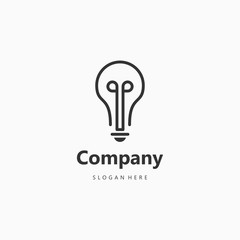 Light bulb lamp logo design idea energy symbol icon vector isolated
