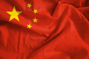 Fabric texture of the flag of China