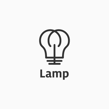 Light bulb lamp logo design idea energy symbol icon vector isolated