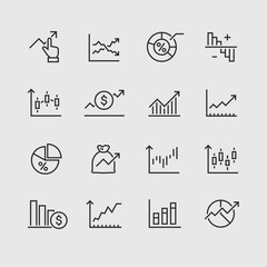 diagram and graphs related vector icons