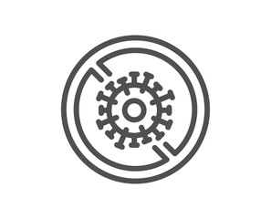 Stop coronavirus line icon. Covid-19 pandemic virus sign. Corona virus symbol. Quality design element. Editable stroke. Linear style stop coronavirus icon. Vector