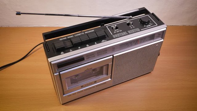 Cassette Tape Recorder Radio playing song