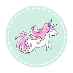  Children's vector illustration in cartoon style. fairy unicorn character