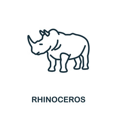 Rhinoceros icon from wild animals collection. Simple line Rhinoceros icon for templates, web design and infographics