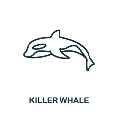 Killer Whale icon from wild animals collection. Simple line Killer Whale icon for templates, web design and infographics