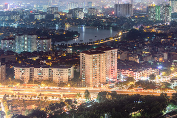Obraz premium hanoi city at night