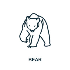 Bear icon from wild animals collection. Simple line Bear icon for templates, web design and infographics