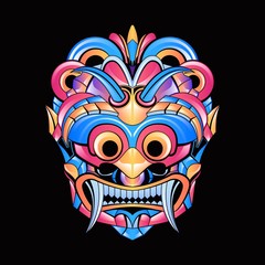 ABSTRACT COLORFUL WARRIOR MASK DESIGN