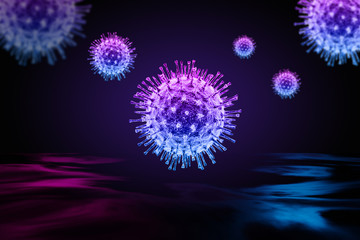 Chinese coronavirus COVID-19 under the microscope. Covid 19 pandemic.