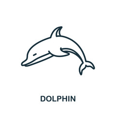 Dolphin icon from wild animals collection. Simple line Dolphin icon for templates, web design and infographics