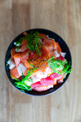 japanese food Mix Sashimi Rice Bowl