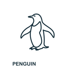 Penguin icon from wild animals collection. Simple line Penguin icon for templates, web design and infographics