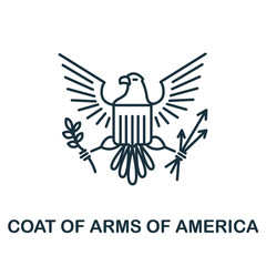 Coat Of Arms Of America icon from usa collection. Simple line Coat Of Arms Of America icon for templates, web design and infographics