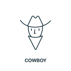 Cowboy icon from usa collection. Simple line Cowboy icon for templates, web design and infographics