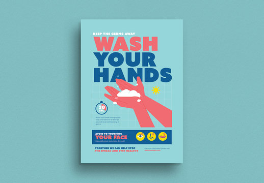 Hand Washing Campaign Poster Layout