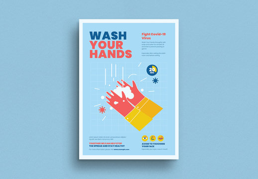 Wash Your Hands Campaign Poster Layout
