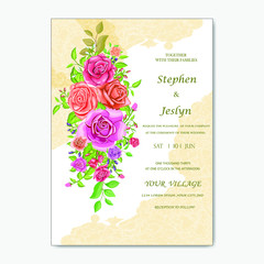 wedding  invitation design romantic with flower
