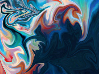 Marble liquid paint in water abstract pattern. Graphic colorful background. Ink in water drawing.