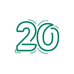 20 Years Anniversary Celebration Vector Template Design Illustration