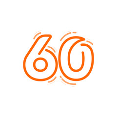 60 Years Anniversary Celebration Vector Template Design Illustration