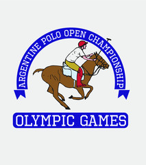 College polo sports graphic design vector art