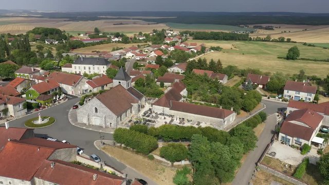 Aerial view of Colombey-les-deux-eglises, the famous village where General Charles de Gaulle is buried