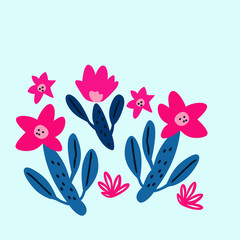 illustration vector EPS print abstract modern art plant botanical garden scandinavian nordic design setyle good for fashion or textile or cover or background or other