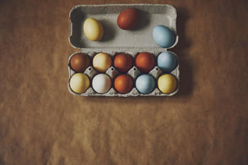 Preparing Easter egg for holiday. Happy Easter. Spring concept.