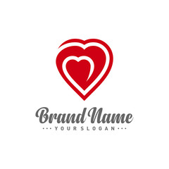 Love logo vector, Heart Logo Design Template For Healthy Company